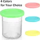 Containers Replacement for Ninja Creami Pints and Lids - 4 Pack, 16oz Cups Compatible with NC301 NC300 NC299AMZ Series Ice Cream Maker - Dishwasher Safe