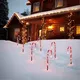 19" Christmas Candy Cane Lights, 8 Packs Christmas Pathway Marker Candy 8 Modes Solar Lights Walkway Outdoor Markers with Stakes for Garden Patio Christmas Decorations