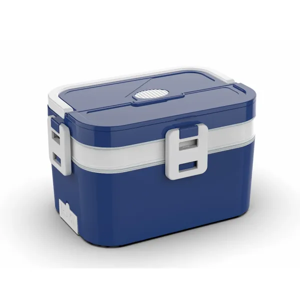 Electric Lunch Box Food Heater 80W, 4 in 1 Ultra Quick Heated Lunch Boxes for Adults 12V/24V/110V/220V Portable Food Warmer for Car/Truck/Office With Fork Spoon and Insulated Carry Bag
