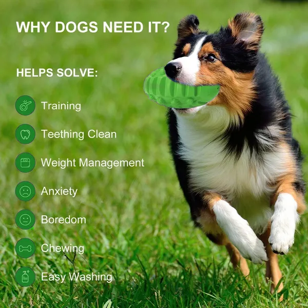 Squeaky Dog Ball Toys for Aggressive Chewers Indestructible Durable Tough Big Dogs Chew Toys Floatable Rubber Interactive Pet Toys for Medium &Large Breeds Dog