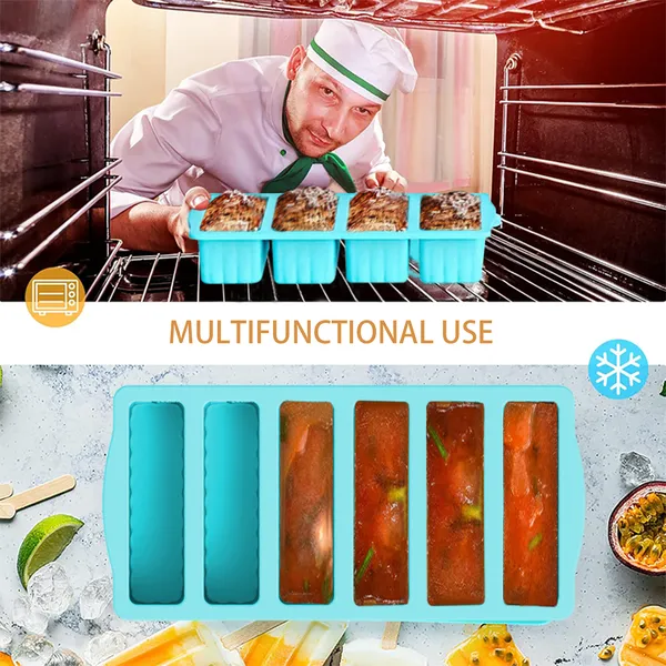 AsFrost 3Pack Silicone Freezer Trays with Lid,2 Large 2-Cup(500ml)&4 Medium 1-Cup(125ml)&6 Small 1/2-Cup(75ml) Soup Freezer Container Molds,Ice Cube Tray For Meal Prep&Freezing Soup,Stews,Sauces
