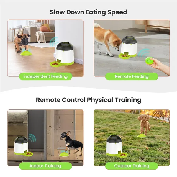 Pet Deluxe Dog Puzzle Feeder Toy, Interactive IQ Training, Electronic Treat Dispenser, Automatic Rechargeable with Remote for Food Dispensing, All Breeds, 280ml Capacity