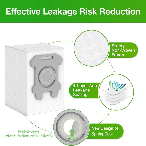 12Pcs Upgraded Replacement Roomba Bags for iRobot Roomba i7 i7+ i3 i3+ i4 i4+ i6 i6+ i8 i8+ j7 j7+ s9 s9+ Plus Parts for iRobot Bags Roomba Vacuum Bags Automatic Dirt Disposal Bulk Reusable Bags