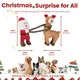 URRU Christmas Dog Toys - 2 Pack Squeaky Stuffed Toys for Large Medium Small Dogs With Detachable Rope, Crinkle to Keep Them Busy - Santa Claus & Reindeer