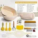 Bread Proofing Basket Set, 9" Round & 10" Oval Banneton Baskets,Complete Sourdough Starter Kit,Sourdough Bread Baking Supplies with Bread Lame, Sling, Dough Whisk