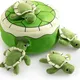 URRU Squeaky Dog Toy, Interactive Plush Hide and Seek Dog Toys for Small Medium Sized Dogs and Non-Aggressive Chewers, Puppy Teeth Clean Chew Toys, Turtles