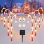 19" Christmas Candy Cane Lights, 8 Packs Christmas Pathway Marker Candy 8 Modes Solar Lights Walkway Outdoor Markers with Stakes for Garden Patio Christmas Decorations