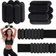 Pilates Wrist & Ankle Weights for Women, Wearable Strong Arm & Leg Weights Set of 2(1Lbs Each), Adjustable Ankle Weights for Walking, Yoga, Dance, Barre,Gym,Black