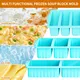 AsFrost 3Pack Silicone Freezer Trays with Lid,2 Large 2-Cup(500ml)&4 Medium 1-Cup(125ml)&6 Small 1/2-Cup(75ml) Soup Freezer Container Molds,Ice Cube Tray For Meal Prep&Freezing Soup,Stews,Sauces