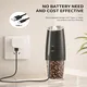 AsFrost Rechargeable Electric Salt and Pepper Grinder Set Gravity Salt and Pepper Mills Set with LED Light, No Battery Needed, Adjustable Coarseness, Washable 135ml Container
