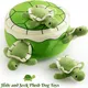 URRU Squeaky Dog Toy, Interactive Plush Hide and Seek Dog Toys for Small Medium Sized Dogs and Non-Aggressive Chewers, Puppy Teeth Clean Chew Toys, Turtles