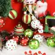 12 Pcs 2.4 Inch Christmas Ball Ornaments Glittering Plastic Hanging Decorations Elf Balls Swirl Candy Cane Peppermint Red and Green Christmas Tree Pendants for Xmas Tree Decoration