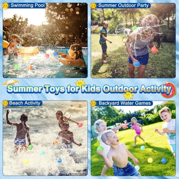 14 Pack Water Balloons for Kids Boys & Girls, Silicone Water Splash Balloon