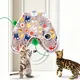 URRU Interactive Cat Toys for Indoor Cats,Moving Concealed Feathers,Real Mouse Squeaky,Touch Activated Cat Exercise Toys USB Rechargeable Self Play Toy for Cats and Kittens