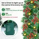Pre-Lit Christmas Garland with Lights, 50 LEDs 9FT Christmas Garland Battery Operated Christmas Decoration Lighted Garland for Stairs Railing Fireplace Mantle Front Door Home Holiday Decor
