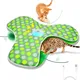 Interactive Cat Toys for Indoor Cats,Hide and Seek Interactive Cat Toy with Real Mouse Squeaky & Moving Concealed Feathers,Touch Activated Cat Kitten Toy Exercise Toy for Indoor Bored Adult Cat