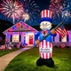 8FT 250th Anniversary 4th of July Inflatables Outdoor Decorations Patriotic Blow Up Yard Decorations with LED Lights Fourth of July Memorial Independence Day Party Garden Holiday Outside Decor