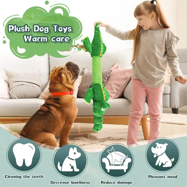 Dog Toys for Aggressive Chewers : Tough Interactive Tug of War Dog Toys-Squeaky Chew Toys for Small,Medium,Large Breed