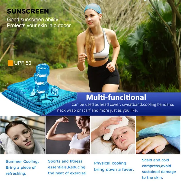 COCOBELA 4Packs Cooling Towels 40"x12" Cool Cold Sweat Towel for Neck, Microfiber Ice Towel, Soft Breathable Chilly Towel for Hot Weather, Camping, Yoga, Workout, Fitness, Sports, Running