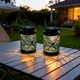 COCOBELA 2 Pack Solar Lanterns Outdoor Hanging Lantern Lights, Dragonfly Hollowed-Out Metal Decor Lantern, Waterproof LED Decorative Garden Light - Delicate Garden Decoration for Patio, Yard