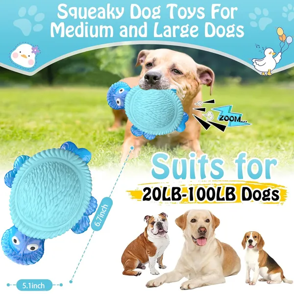 Tough Dog Chew Toys for Aggressive Chewers, Squeaky Indestructible Dog Toy for Large Dogs to Keep Them Busy for Small, Medium, Large Breed, Milk Flavor