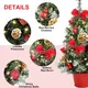 Jripae Tabletop Christmas Tree,16 inch Mini Artificial Pre-lit Christmas Tree with Battery Powered LED String Lights Christmas Decorations Indoor Xmas Office Home Decor