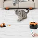URRU Interactive Cat Toy for Indoor Cats,Automatic Teaser Cat Toy, 2 Control Mode & Mice Sound,Auto/RC DIY Cat Mouse Hunting Toy for Chase Hunt Weight Loss,Gifts for Cat Lovers-Orange