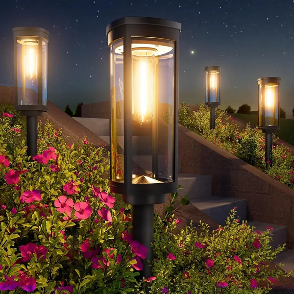 Bright Solar Pathway Lights Outdoor, 8 Pack Solar Powered Garden Lights Waterproof IP65, Auto On/Off Outdoor Light for Lawn Patio Walkway Driveway Decor Landscape Lighting