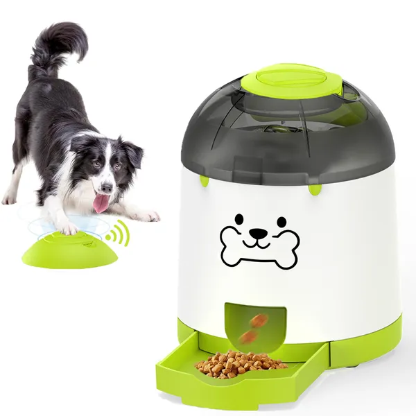 Pet Deluxe Dog Puzzle Feeder Toy, Interactive IQ Training, Electronic Treat Dispenser, Automatic Rechargeable with Remote for Food Dispensing, All Breeds, 280ml Capacity