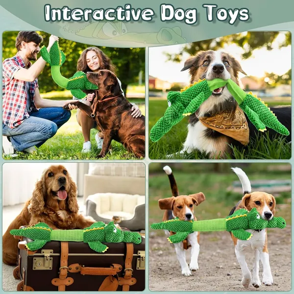 Dog Toys for Aggressive Chewers : Tough Interactive Tug of War Dog Toys-Squeaky Chew Toys for Small,Medium,Large Breed