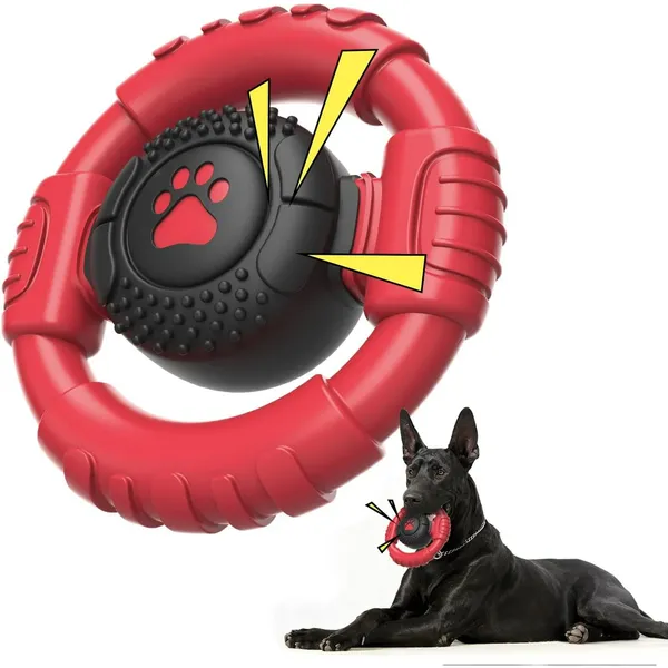 Extreme Tough Dog Chew Toys for Aggressive Chewers, Extra Durable Dog Squeaky Toys for Medium Breed, Indestructible Nylon Dog Toys for Large Dogs, Keep Dogs Busy