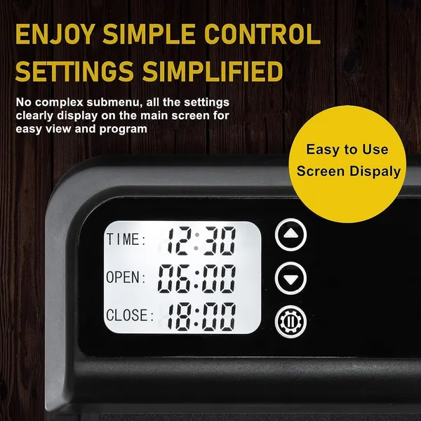 Automatic Chicken Coop Door, Aluminum Weatherproof Coops Door Opener with Timer, Predator Resistant Self-Locking Auto Chicken Doors for Home & Farm