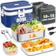 Electric Lunch Box Food Heater 80W, 4 in 1 Ultra Quick Heated Lunch Boxes for Adults 12V/24V/110V/220V Portable Food Warmer for Car/Truck/Office With Fork Spoon and Insulated Carry Bag