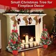 Jripae Tabletop Christmas Tree,16 inch Mini Artificial Pre-lit Christmas Tree with Battery Powered LED String Lights Christmas Decorations Indoor Xmas Office Home Decor