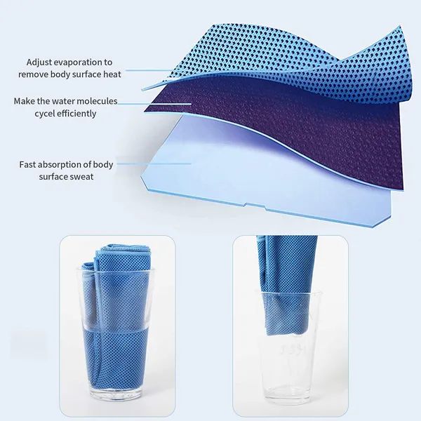 COCOBELA 4Packs Cooling Towels 40"x12" Cool Cold Sweat Towel for Neck, Microfiber Ice Towel, Soft Breathable Chilly Towel for Hot Weather, Camping, Yoga, Workout, Fitness, Sports, Running