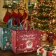 8 Pack Christmas Large Gift Bags with Handles, Non-Woven Tote Bags for Wrapping Xmas Party Favors, 12.8"x9.8"x6.7