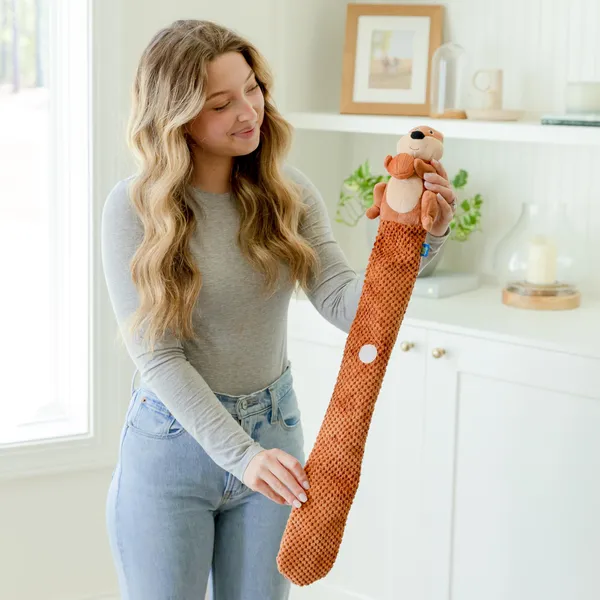 Crinkle Dog Toy Plush Toy Tug-of-War Squeaky Dog Toy Boredom Buster Toys with Snack Pockets Durable Enrichment Mentally Stimulating Toys for Small, Medium, Large Dogs