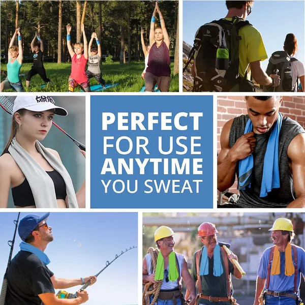 5Packs Cooling Neck Towels, Cooling Neck Wraps,Soft Ice Chilly Towels for Hot Weather Workout, Gym, Fitness, Running, Yoga, Sport & More Activities