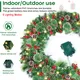 Jripae Pre-Lit Christmas Garland with Lights, 50 LEDs 9FT Christmas Garland Battery Operated Christmas Decoration Lighted Garland for Stairs Railing Fireplace Mantle Front Door Home Holiday Decor