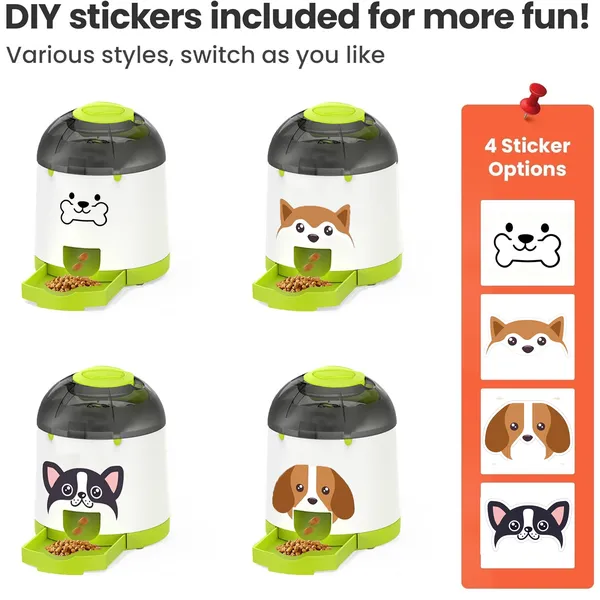 Pet Deluxe Dog Puzzle Feeder Toy, Interactive IQ Training, Electronic Treat Dispenser, Automatic Rechargeable with Remote for Food Dispensing, All Breeds, 280ml Capacity