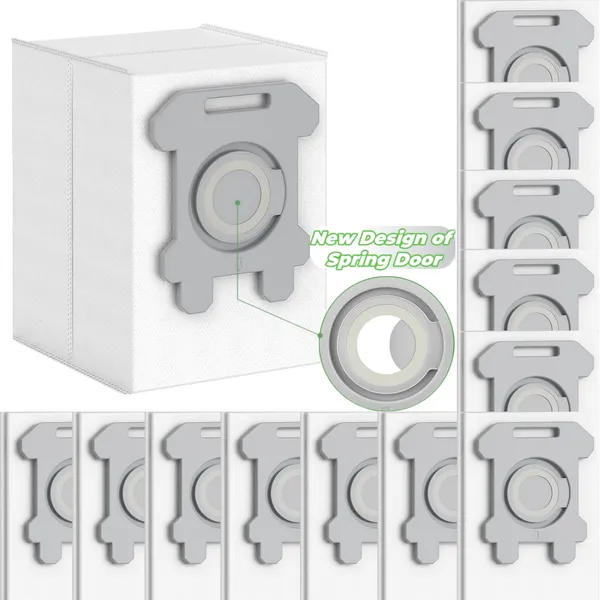 12Pcs Upgraded Replacement Roomba Bags for iRobot Roomba i7 i7+ i3 i3+ i4 i4+ i6 i6+ i8 i8+ j7 j7+ s9 s9+ Plus Parts for iRobot Bags Roomba Vacuum Bags Automatic Dirt Disposal Bulk Reusable Bags