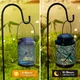COCOBELA 2 Pack Solar Lanterns Outdoor Hanging Lantern Lights, Dragonfly Hollowed-Out Metal Decor Lantern, Waterproof LED Decorative Garden Light - Delicate Garden Decoration for Patio, Yard