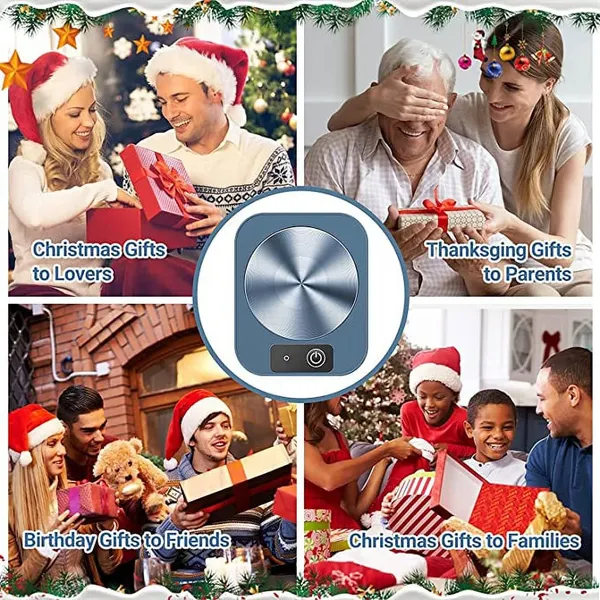 Waterproof Smart Coffee Mug Warmer, Coffee Cup Warmer for Desk Auto Shut Off, Electric Beverage Warmer Plate with Two Temperature Settings, Blue